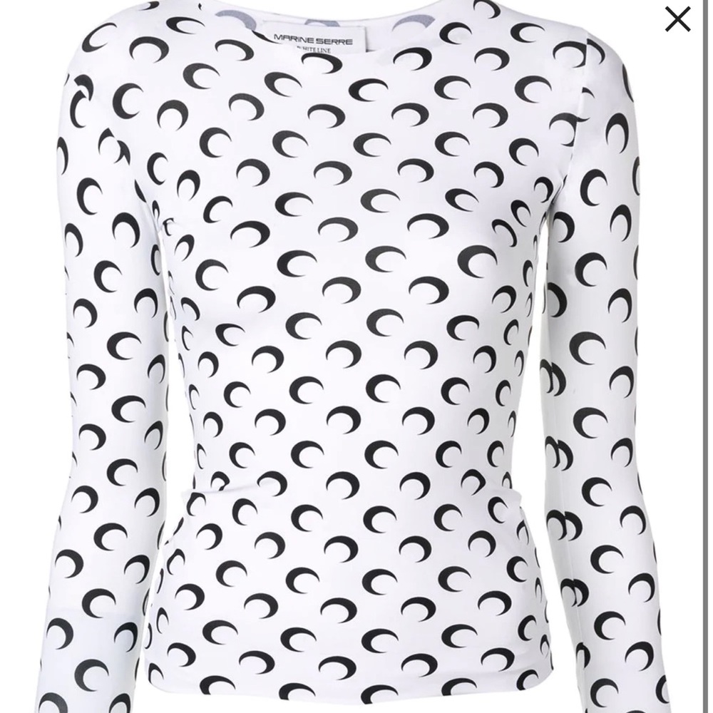 Marine Serre. Moon print jersey top